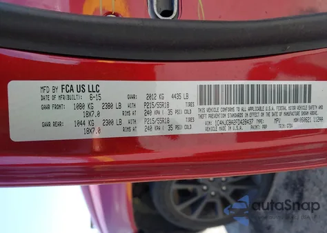 2015 Jeep Compass Altitude Edition z USA, uszkodzony, nr VIN 1C4NJCBA2FD428437